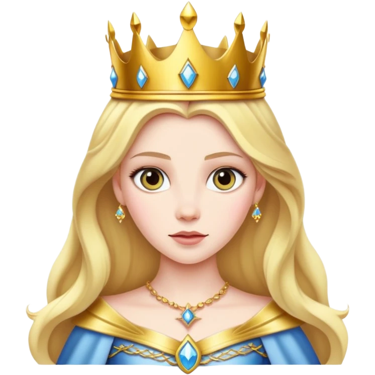 Princess Aurora with 3 pointed gold crown emoji