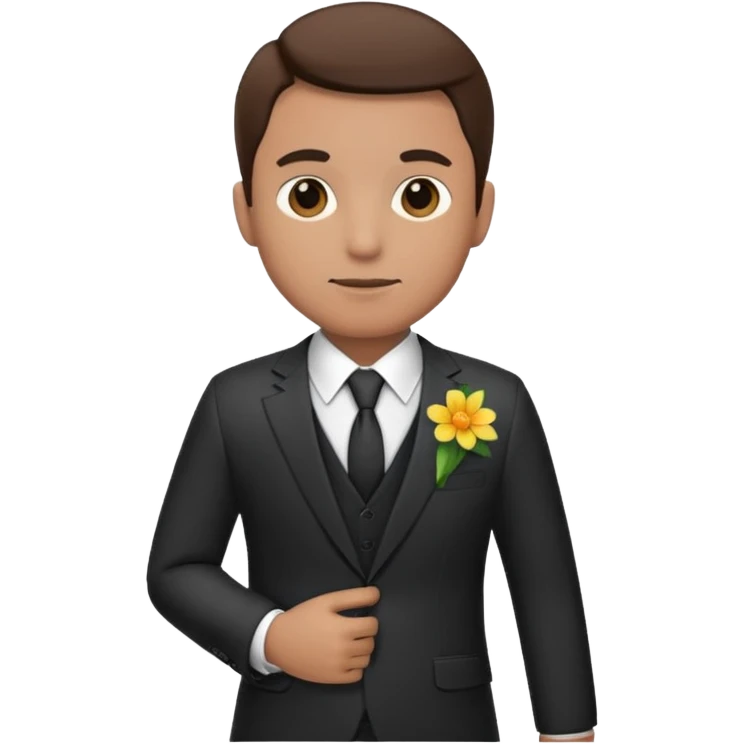 man with flower in his suit pocket emoji
