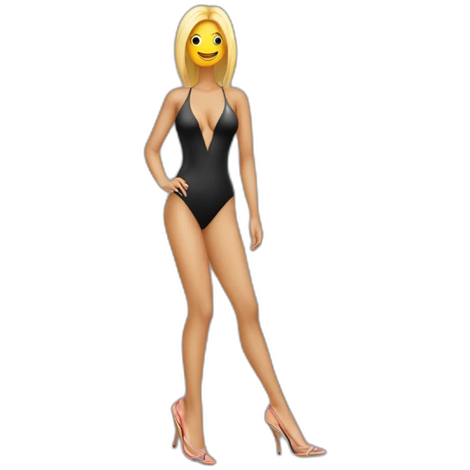 sexy woman on high heels swimming suit long legs emoji