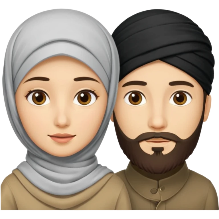 Hijabi girl with beard boy emoji