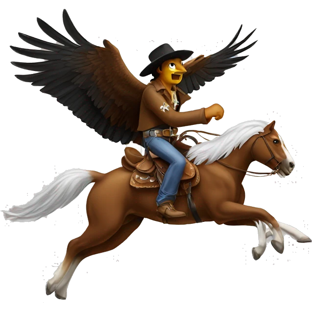 Eagle attacking a cowboy emoji