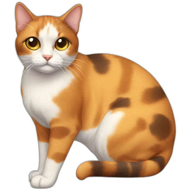 Calico cat with bald belly emoji