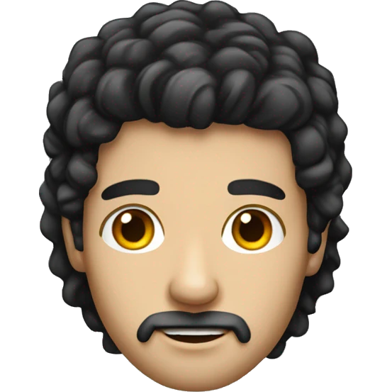 realistic stubble white man portrait with straight black hair emoji