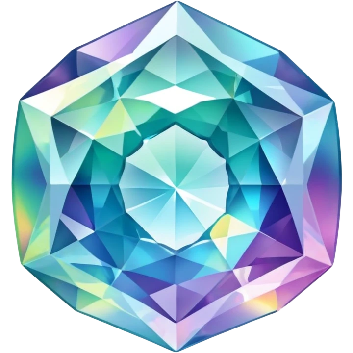 faceted gem with internal holographic color swirls emoji