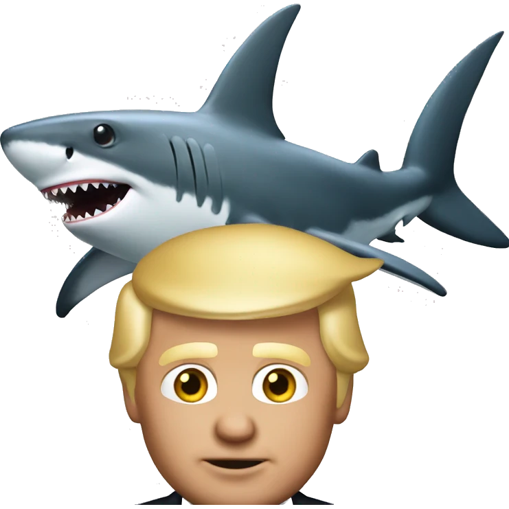 trump on a shark emoji