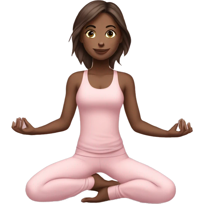 yoga girl light pink clothes brunette  emoji