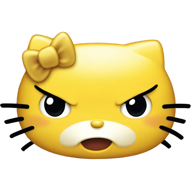 angry yellow hello kitty emoji