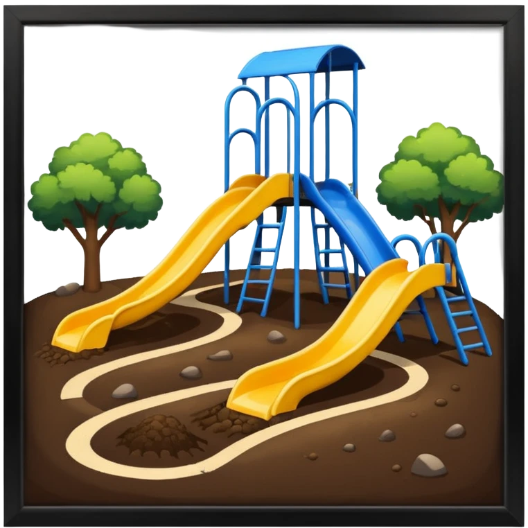 dirt playground with white lines emoji