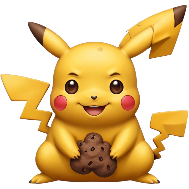 cartoon Pikachu with poop emoji emoji