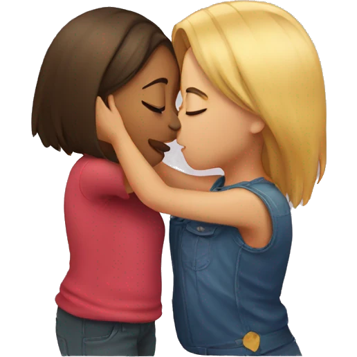 girls kissing emoji