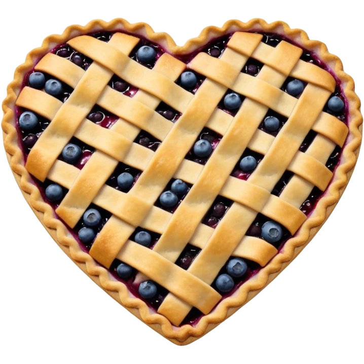 realistic bluebery pie heart shape emoji
