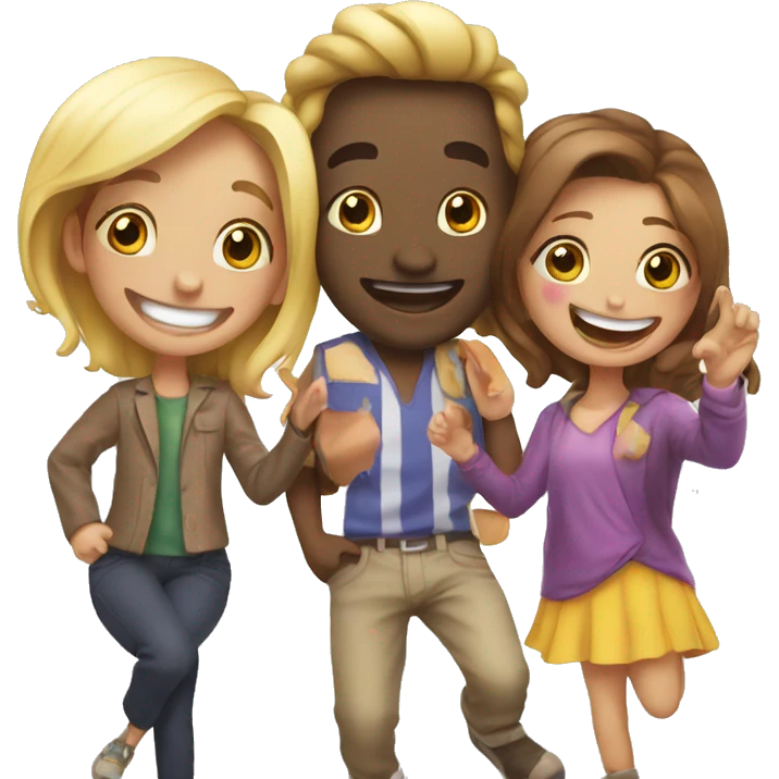 Happy friends on party  emoji