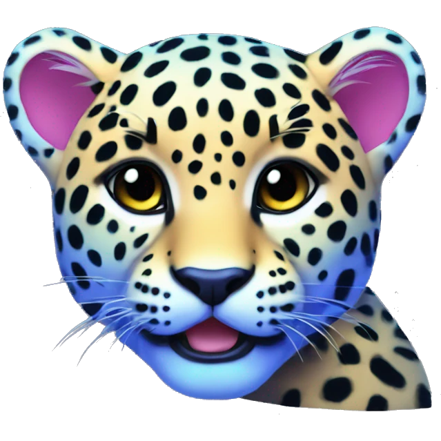 neon leopard cub emoji