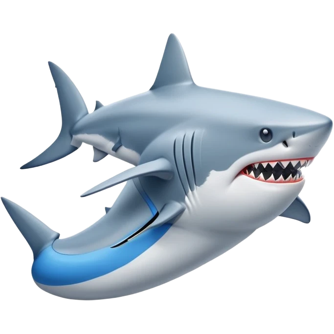 Shark with blue Nike shoe  emoji