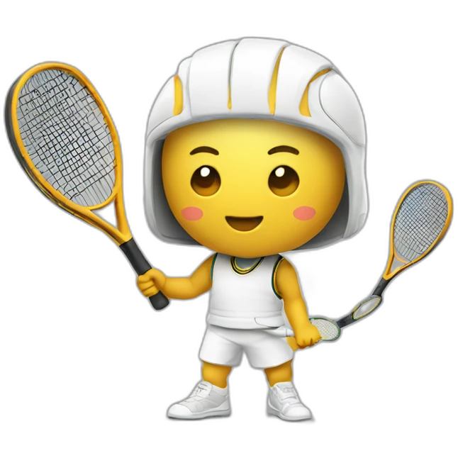 Kawaii Conquistadores with tennis racket emoji