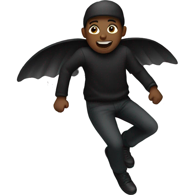 Someone is flying all black emoji