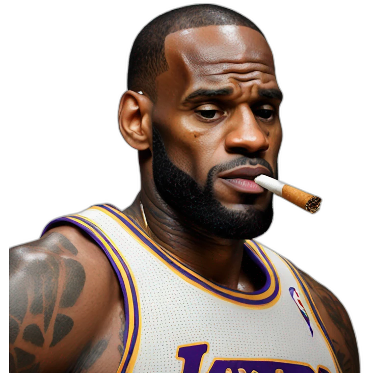 Lebron smoking weed emoji