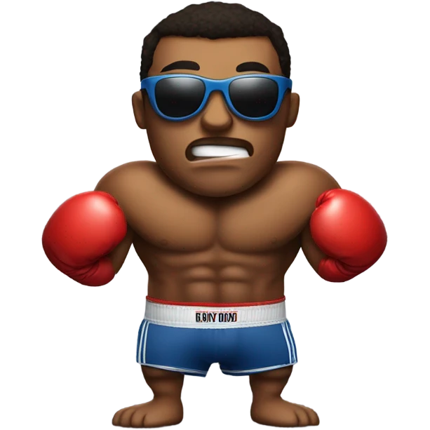 A boxer in sunglasses emoji