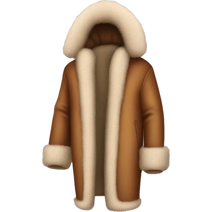 Fur coat with huge collar emoji