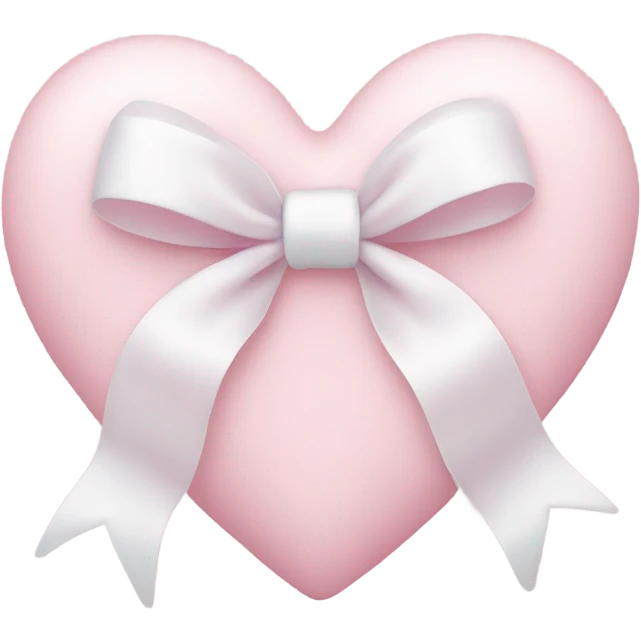 Pastel pink heart with white bow emoji