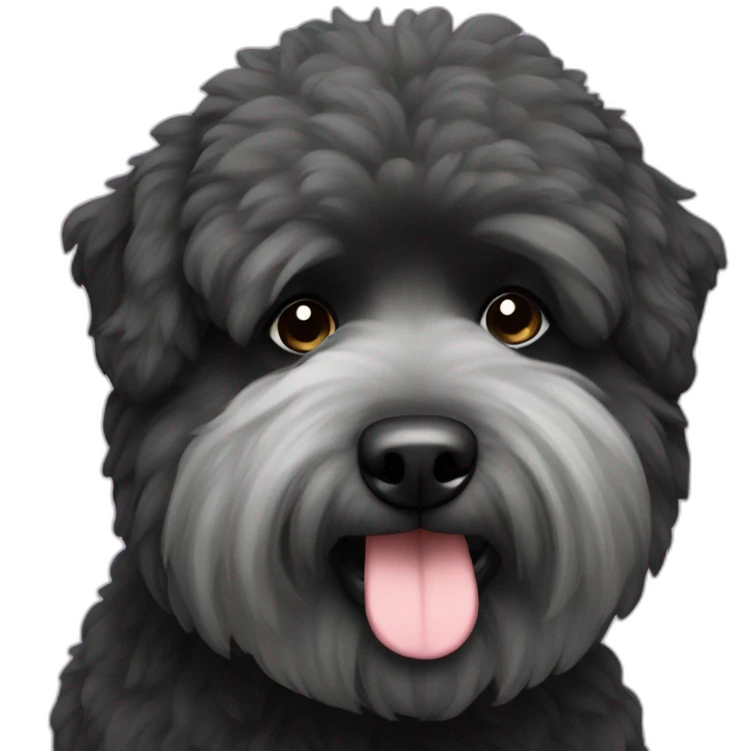 Caniche black fat emoji