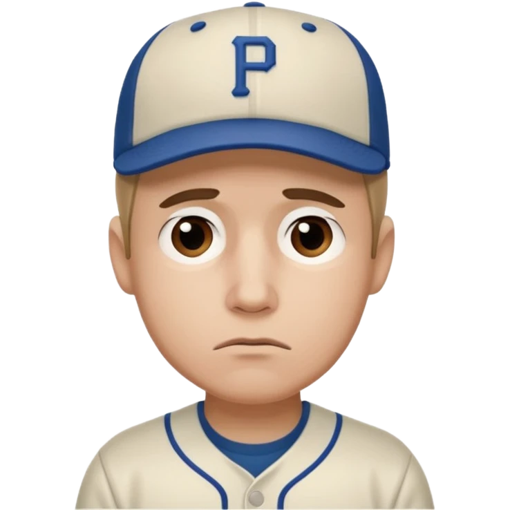 Una carita triste con una gorra de base pro show i q se llame rober emoji