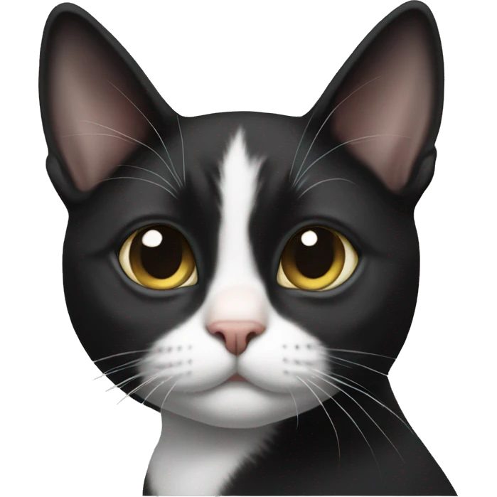 Tuxedo cat with black chin emoji