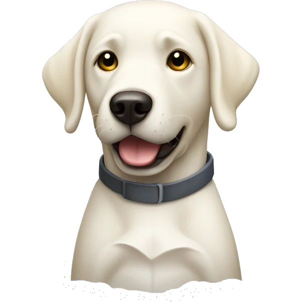 white lab holding a knife emoji