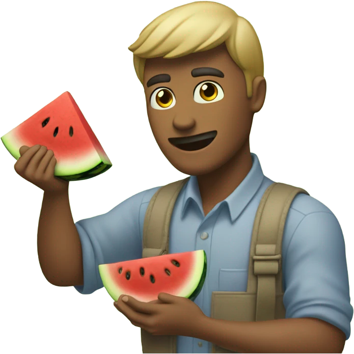  Male picking watermelon emoji