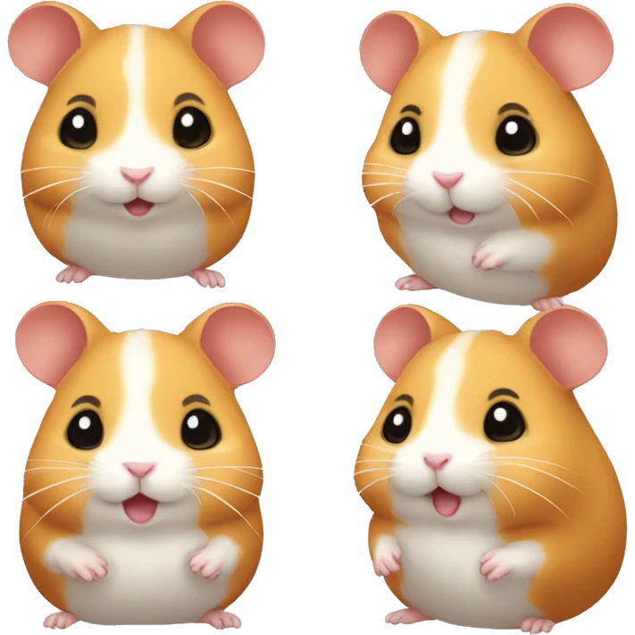 Cute hamsters playing emoji