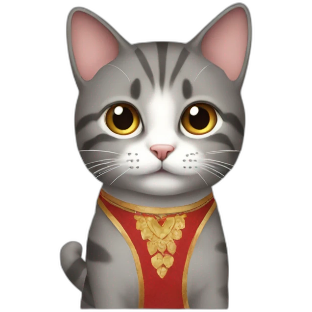 A cat wearing Indiana dress emoji