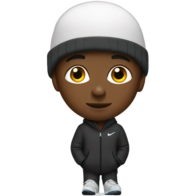 Black boy with Nike ski emoji