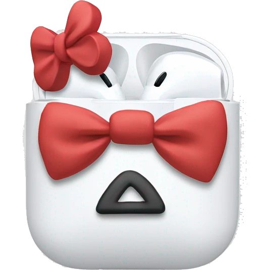 Airpods with a bow emoji