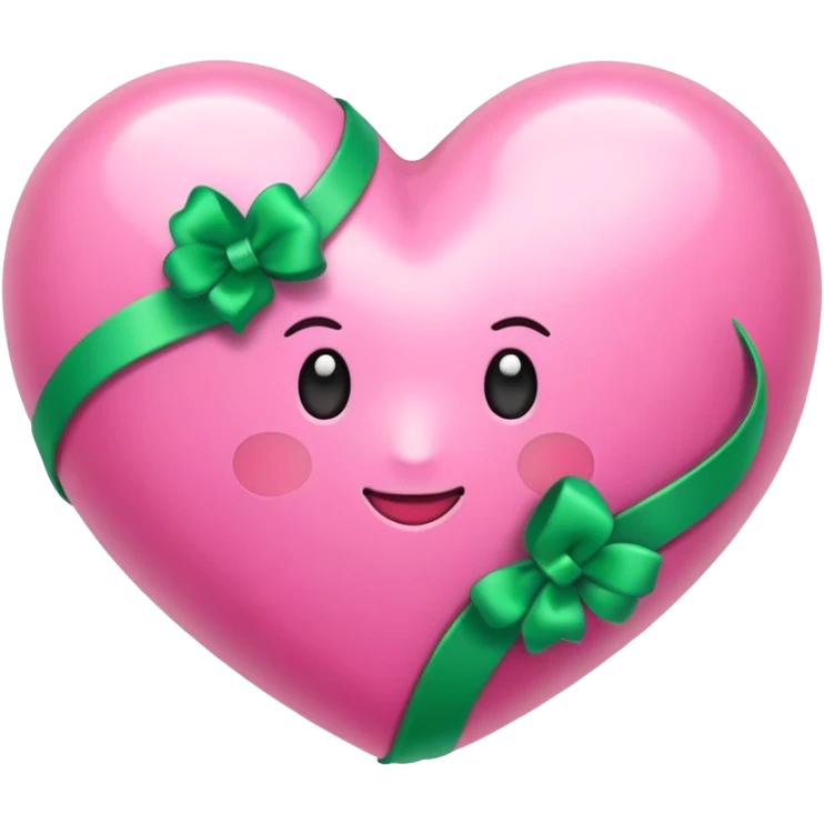 puedes hacer un corazón rosa con un lazo verde?, que sea parecido a este “💝” pero con el lazo verde  emoji