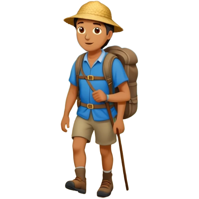 lonesome hiker walks down the camino de santiago path emoji