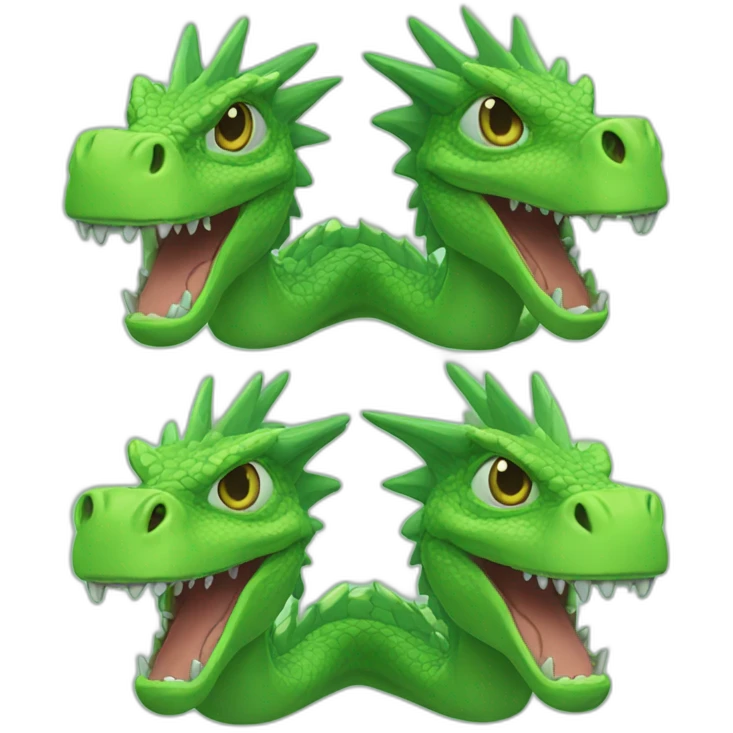 green gragon with three heads emoji