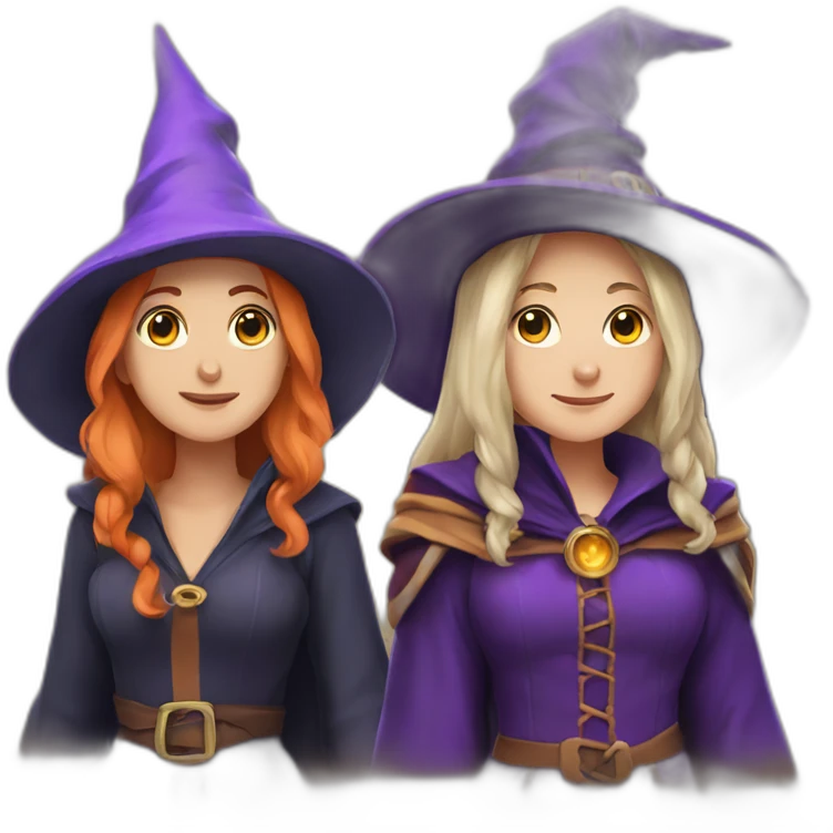 Witch and wizard friends emoji