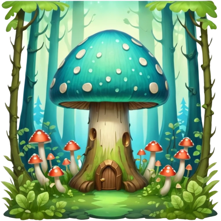 magical mushroom shield object icon, shield crafted from mushroom bark, glowing spores, fantasy forest design, soft green-blue aura, 3D cartoon, mobile game icon style, centered, clean background, no text, no watermark
 
 emoji