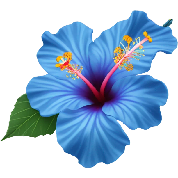 Blue hibiscus flower emoji