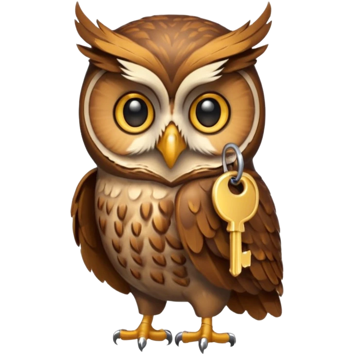 Сова с ключом emoji