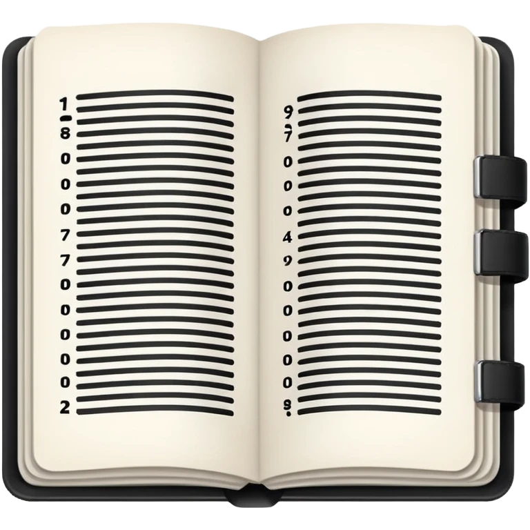 open notebook with binary code 0 and 1 emoji
