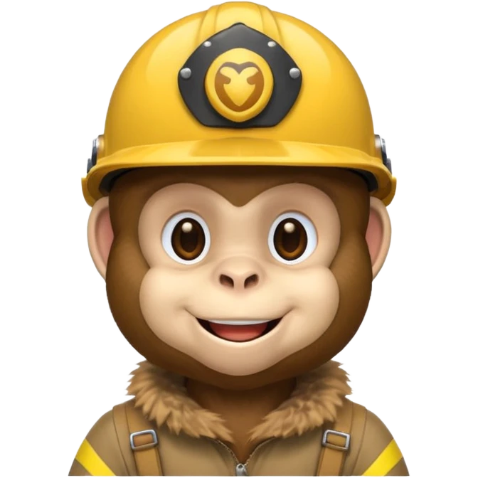 monkey with helmet emoji