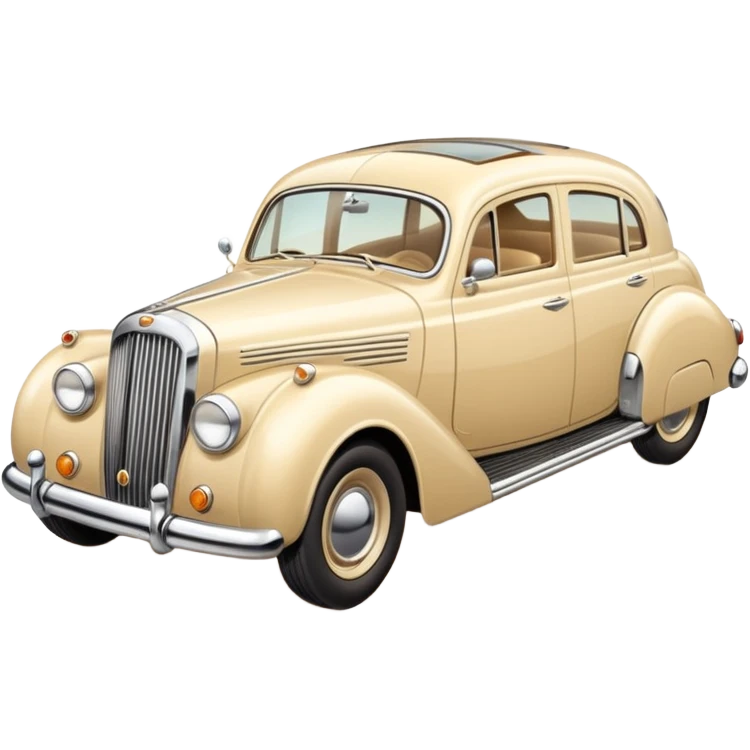 Beige creamy retro long car emoji