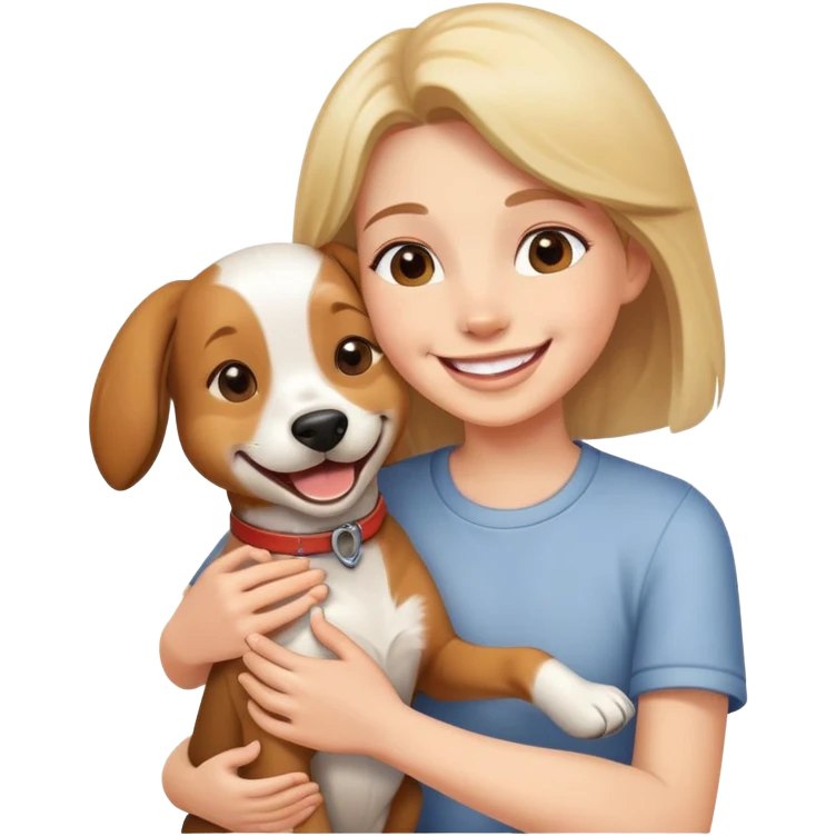 person petting a happy dog emoji