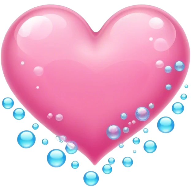 Pink heart with bubbles around it emoji