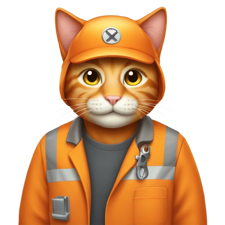orange cat car mechanic emoji