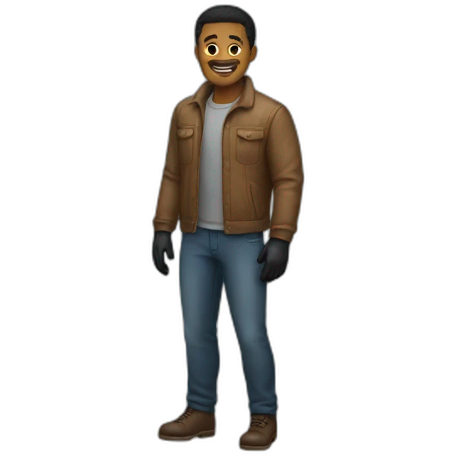 man wearing gloves full body emoji