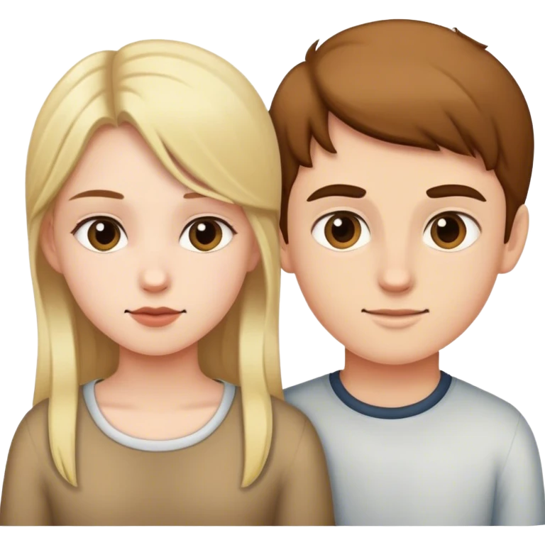 A girl poking a boy emoji