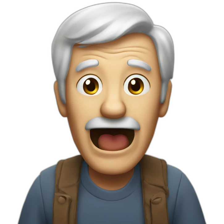 old mand yells at chat emoji