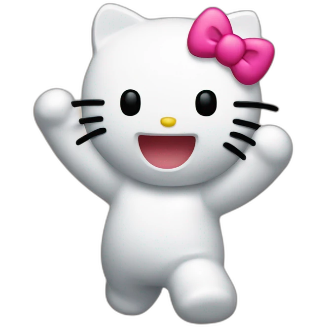 Hello kitty qui fait un dab emoji